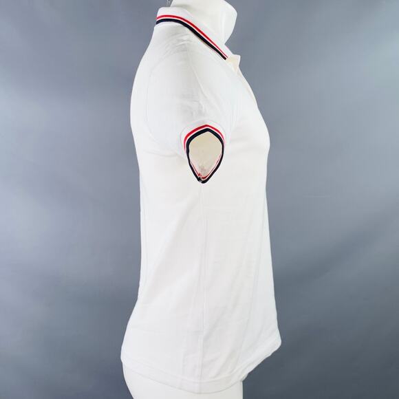 FRED PERRY Size S White Red Black Cotton Slim Fit Contrast Trim Polo - Picture 3 of 9